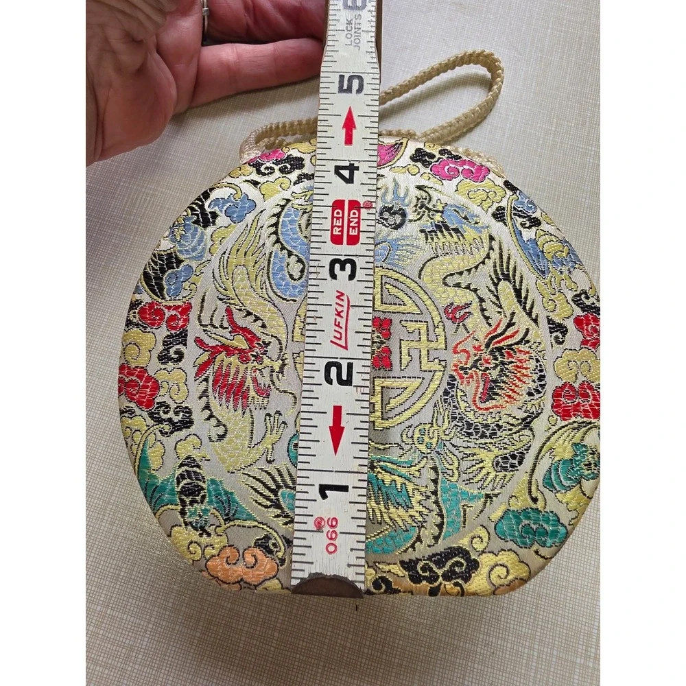 Vintage Chinese Silk Embroidered Round bag